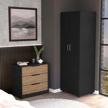 London Armoire &amp; Egeo Dresser Set - Black/Pine - $543.99