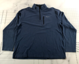 Eddie Bauer Shirt Mens Large Blue Quarter Zip Chest Pocket Lightweight T... - $18.49