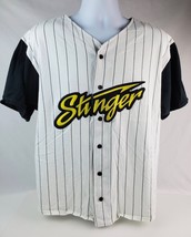 Stinger Baseball Jersey Shirt Black &amp; White w/Yellow logo Men&#39;s Large Ba... - £24.92 GBP