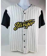 Stinger Baseball Jersey Shirt Black &amp; White w/Yellow logo Men&#39;s Large Ba... - £24.88 GBP