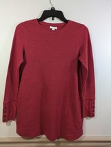J Jill Top Women XS Red Waffle Thermal Pockets Casual Comfort Outdoor - $20.70 CAD