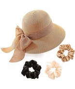 Straw Hat, Sun Hats for Women Wide Brim Sun Hat w/ Wind Lanyard + Hair S... - $374.59 MXN