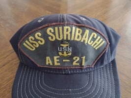 1960s Us Navy Ship Snapback Patch Cap Uss Suribachi AE-21 Former Officer Hat - £29.21 GBP