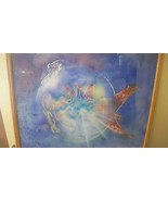 FRAMED EAGLE, BULL, LIZARD IN THE SKY, WATERCOLOR by SAM CASADOS - £399.17 GBP