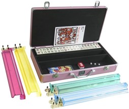 Open Box! White Swan American Aluminum Mahjong Set - White Tiles - Pink - £90.86 GBP