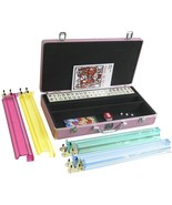 Open Box! White Swan American Aluminum Mahjong Set - White Tiles - Pink - £90.58 GBP