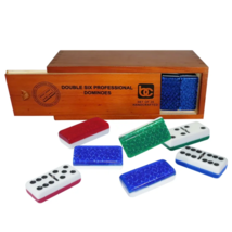 BC (Bene Casa) Double Six Professional Dominoes Set, 28 Blue Hand Crafte... - £31.59 GBP