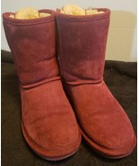 Bearpaw Suede Wool Blend Lined Boots Size 10 Burgundy (Hard to Find Color) - €42,89 EUR
