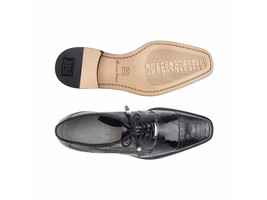 Belvedere Mens Shoes Batta Black Genuine Ostrich Lace Up 14006 - £456.24 GBP