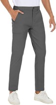 PULI Men&#39;s Gray Golf Hiking Slim Fit Zipper Pockets Stretch Waterproof Pants  36 - £29.67 GBP