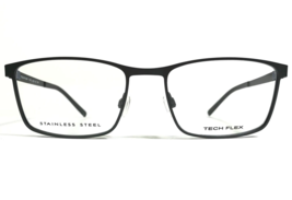 Tech Flex 30147S SP10 Eyeglasses Frames Black Gunmetal Grey Square 54-18... - £37.08 GBP