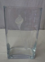 Retired Mikasa Glory Days Rectangle 3D Frosted Calla Lily Crystal Vase - £23.19 GBP