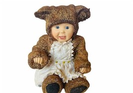Anne Geddes Figurine Enesco vtg 1998 Little Things Mean A Lot Teddy Bear baby  - $24.70