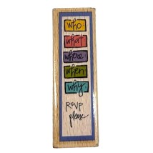 Kolette Hall Invitation Party Wood Mounted Rubber Stamp 2006 Card Making - $7.69
