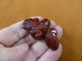 Y-BEE-571) Red Jasper Bee BUMBLE figurine gemstone stone carving love HO... - $14.01