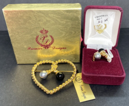 Premier Designs Jewelry &quot;Twister&quot; Ring &amp; Brooch Set New SKU PD22 - £29.08 GBP