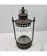Vintage Gothic Medieval Lantern 16 Inch Tall Metal &amp; Glass - $3,667.27 MXN