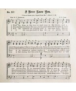 1883 Gospel Hymn I Never Knew You Sheet Music Victorian Church Religion ... - $28.01 CAD