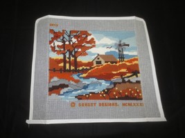 OCTOBER NEEDLEPOINT by Allan Ruebelt Ready-to-Frame - Design 10&quot; x 8&quot; + ... - $10.00