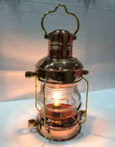 Nautical Antique 14&quot; Ship Lamp Boat Copper Brass Electric Lantern Mariti... - $107.06