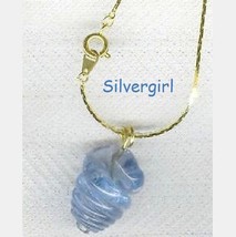 Glass Pendant Style Necklaces Blue Glass Hurricane Twist - $9.99