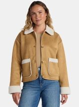 New NWT Vegan Time and Tru Women's Size Large Bonded Faux Shearling Tan ... - $29.68
