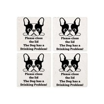 FRENCH BULLDOG TOILET DRINKING PROBLEM Coasters - £27.06 GBP