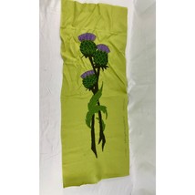 VTG Crewel Floral Plants 70s Needlecraft Hand Embroidered Wall Art 14&quot;x38&quot;  - $68.39