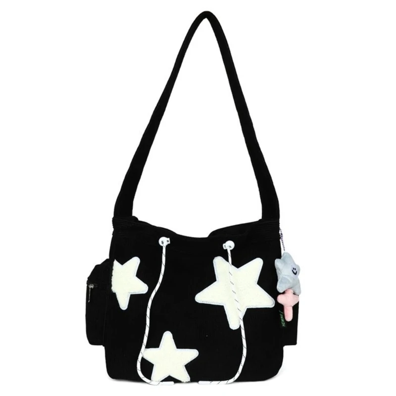 Women Star Pattern Corduroy Crossbody Bag Casual Tote Lady Simple Large ... - $30.15