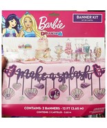 Barbie Deluxe Glitter Make A Splash Banner Party Supplies 12 ft 2 Pieces... - €8,54 EUR