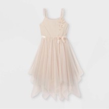 Zenzi Girls&#39; Sleeveless 3D Floral Mesh Hanky Hem Dress - Cream Size XXL (18) NWT - £11.62 GBP