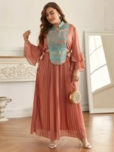 TOLEEN Plus Size Elegant Dresses for Women Party Long Sleeve Pink Oversized 2023 - £97.86 GBP