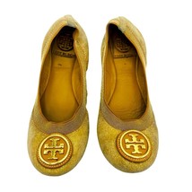 Tory Burch Ballet Flats Women&#39;s 6M Gold Beige &quot;Caroline&quot; Sparkling  - $547.98 MXN