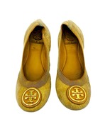 Tory Burch Ballet Flats Women&#39;s 6M Gold Beige &quot;Caroline&quot; Sparkling  - $551.19 MXN