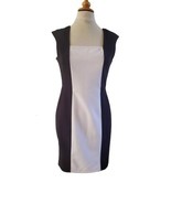 Sleeveless Dress Black White Classic Look Slimming Stretch Size 8 Worthi... - £17.13 GBP