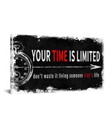 Zlove Large Motivation Quote Black and Red Canvas Wall Art Your Time is ... - €41,63 EUR