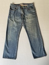 Old Navy Jeans 36x30 Blue Denim Loose Straight Whisker Tag 36x32 ** - $19.67