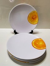 6 Orange Slice Melamine 8&quot; Lunch Breakfast Plates Picnic  - £22.15 GBP