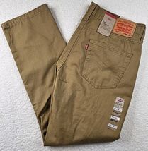 Levis 514 Straight Fit Mens Jeans Khaki Pants 34x32 Beige Tan 100% Cotton  - $38.60