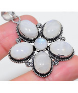 Moonstone sterling silver flower pendant - $23.76