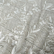 Embroidery Floral Lace Tulle Fabric 51&quot; Width 1Y Wedding Bridal Dress Costume - £16.60 GBP