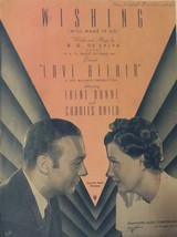 Wishing Will Make It So Sheet Music (Fr.Love Affair) 1939 - Exc By B.G.De Sylva - $24.63