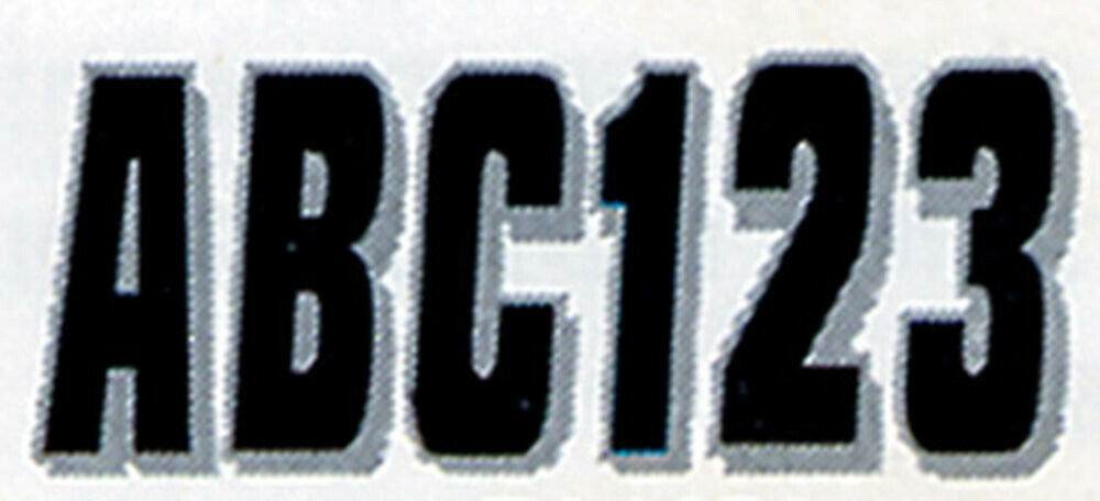 Hardline BLKSI320 3&quot; Block Letter &amp; Number - Black/Silver - $22.49