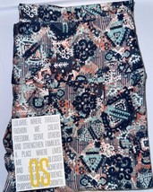 NEW LuLaRoe OS (2-10) Navy Blue Pink Peach White Geometric Leggings - $14.84