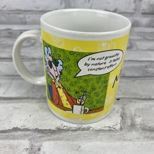 Maxine Grouchy Old Lady Breakfast In Bed Hallmark Coffee Mug Yellow - £8.86 GBP