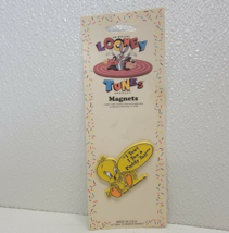 Vintage 1992 Looney Tunes 1.75&quot; Tweety Tawt I Taw A Puddy Tat Soft-Flex Magnet - £9.45 GBP