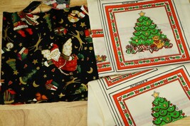 Sewing Cotton Quilting Fabric Christmas Lot Santa Teddy Bear Apron Patterns - $235.24 MXN
