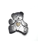 ULTRA CRAFT Bear Heart Pewter Silver Brooch Pin - $166.72 MXN