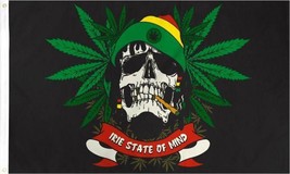 Rasta Reggae Skull Flag - 3x5 Ft - £16.02 GBP