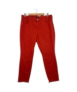 NYDJ Jeans Womens 14 Red Alina Ankle Denim Frayed Hem Lift Tuck Technology - $33.83 CAD